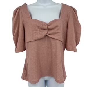 Marc New York Babydoll Womens Top Sz L Gauzy Puff Sleeve Coquette Y2K Cottage
